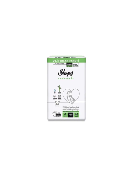 Sleepy Natural 6 Numara XLarge 46'lı Bebek Bezi ürün görseli 1