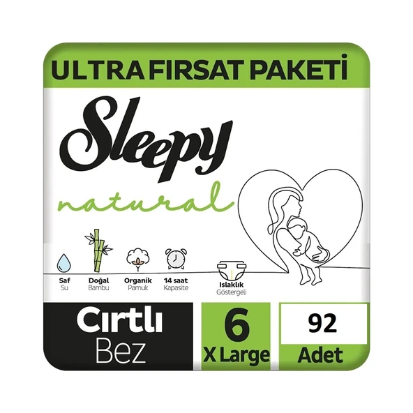 Sleepy Natural 6 Numara XLarge 92'li Bebek Bezi ürün görseli 1