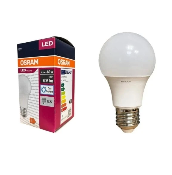 OSRAM 8.5w BEYAZ Led Ampul E-27 6500k Value Ledbulb ürün görseli 1