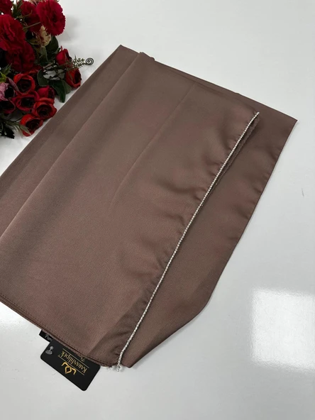 Taşlı Dubai İpeği Şal Gül Kurusu JJ0206 ürün görseli 1