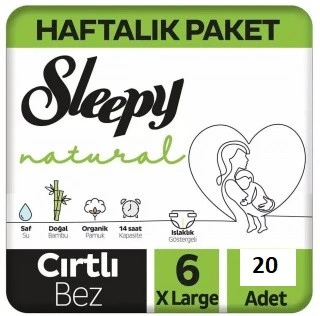 Sleepy Natural 6 Numara Xlarge 20'li Bebek Bezi ürün görseli 1