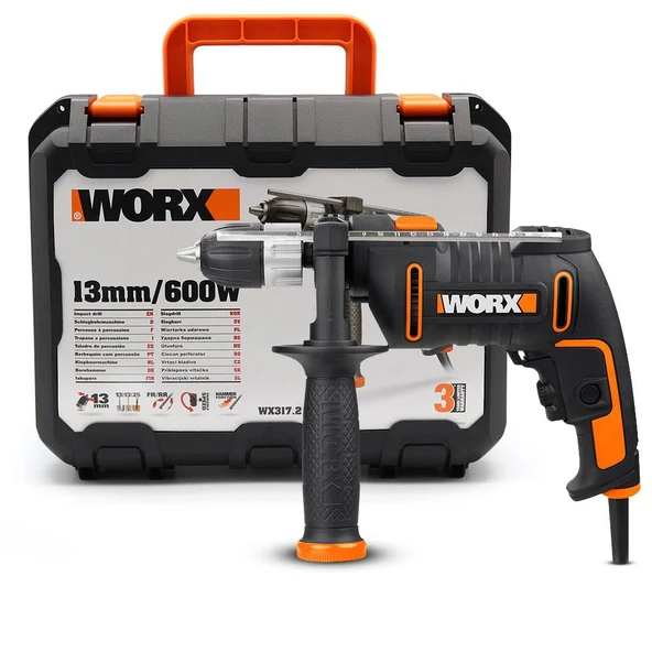 WORX WX317.2 600Watt 13mm Profesyonel Darbeli Matkap ürün görseli 1