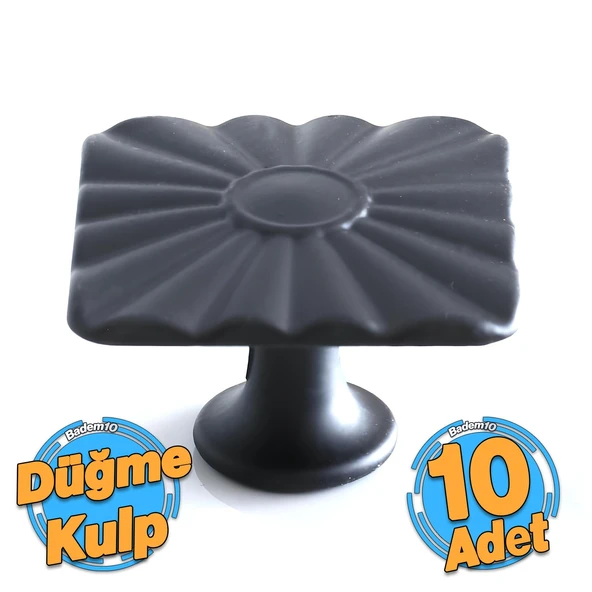 10 Adet Güneş Kare Düğme Mat Siyah Kulp Mobilya Mutfak Dolabı Çekmece Dolap Kapak Kulpu Kulb Metal ürün görseli 1