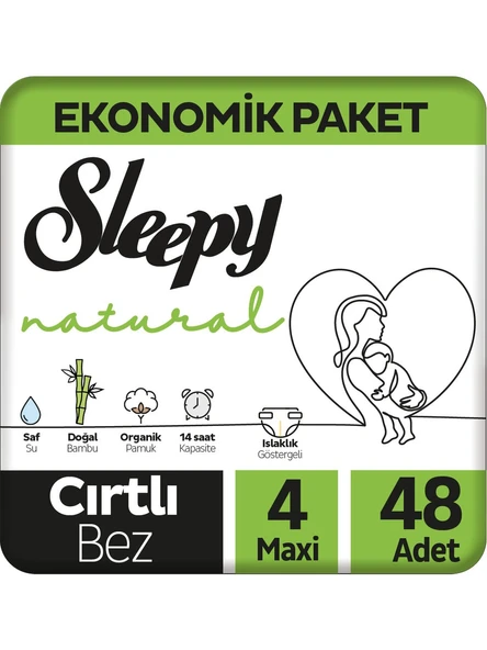Sleepy Natural 4 Numara Maxi 48'li Bebek Bezi ürün görseli 1