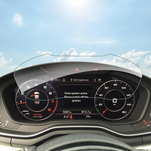 Audi Q8 2019-2024 Model Direksiyon Arkası Gösterge Panel Uyumlu 9H Nano Ekran Koruyucu ürün görseli 1