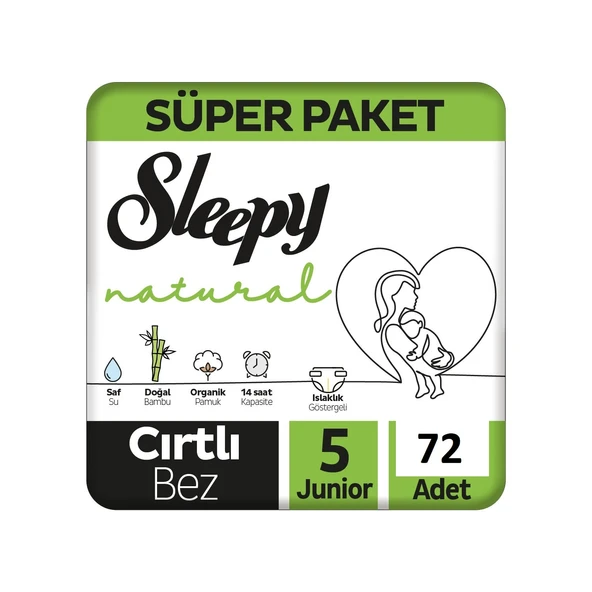 Sleepy Natural 5 Numara Junior 72'li Bebek Bezi ürün görseli 1