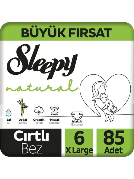 Sleepy Natural 6 Numara XLarge 85'li Bebek Bezi ürün görseli 1