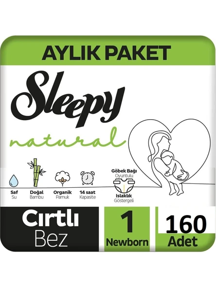 Sleepy Natural 1 Numara Yenidoğan 160'lı Bebek Bezi ürün görseli 1