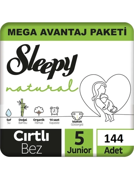 Sleepy Natural 5 Numara Junior 144'lü Bebek Bezi ürün görseli 1