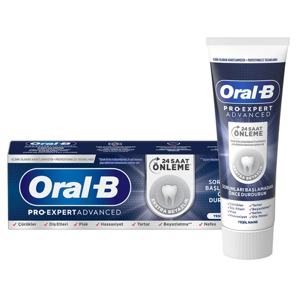 Oral-B Pro-Expert Advanced Ekstra Beyazlık Diş Macunu 75 Ml 3 Adet ürün görseli 1