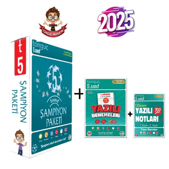 Tonguç Akademi 5. Sınıf Tüm Dersler Şampiyon Paket + 5. Sınıf Yazılı Denemeler - Yazılı Notları 1.dönem ürün görseli 1