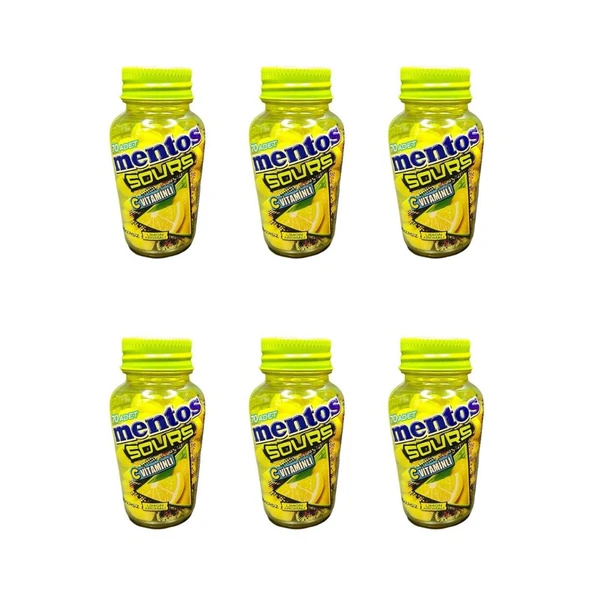 Mentos Sours Limon Aromalı C Vitaminli Tablet Şekerleme 49 g x 6 Adet ürün görseli 1