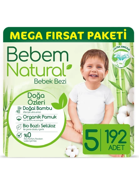 Bebem Natural 5 Numara Junior 192'li Bebek Bezi ürün görseli 1
