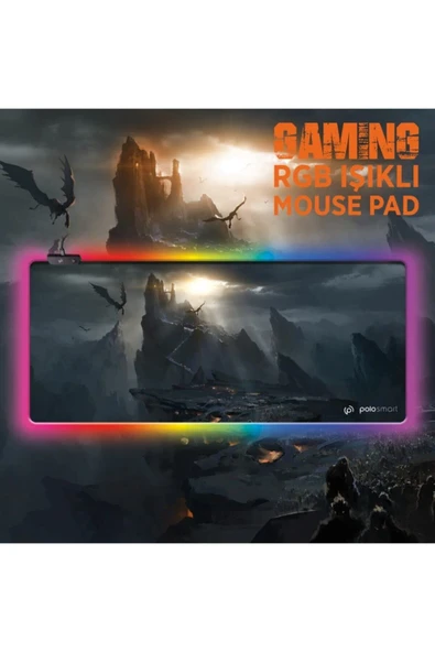 Polosmart Pgm15 Rgb Işıklı Gaming Mouse Pad Ekstra Büyük Boy 70x30 cm ürün görseli 1