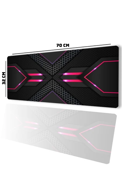 SonicTouch Prizma Kırmızı Petek Desenli Gamer Oyuncu Dikişsiz Sıvı Geçirmez Siyah Klavye Mouse Pad 32x70Cm ürün görseli 1