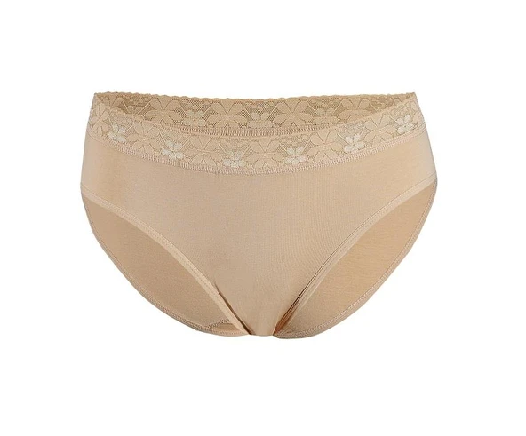 6 Adet Yıldız Bayan Likralı Beli Dantelli Bikini Külot Ten 3527 ürün görseli 1