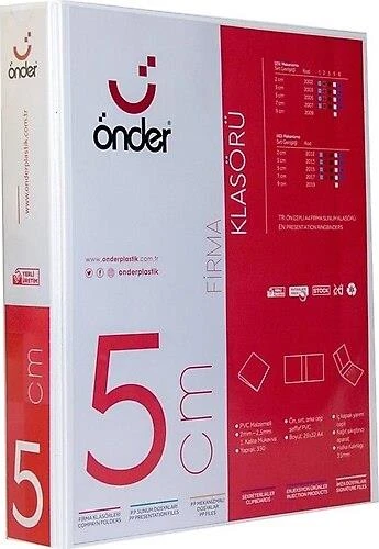 ONDER KLASOR A4 2 D MKN.50mm BEYAZ (2005-5) ürün görseli 1