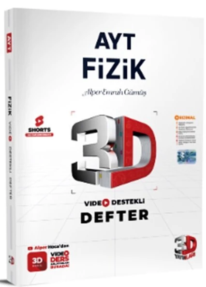 3D Yayınları AYT Fizik Video Destekli Defter ürün görseli 1