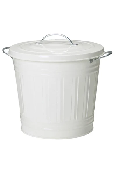 Knodd Çöp Kutusu 16 Litre, Çelik, Beyaz Renk Kapaklı ürün görseli 1