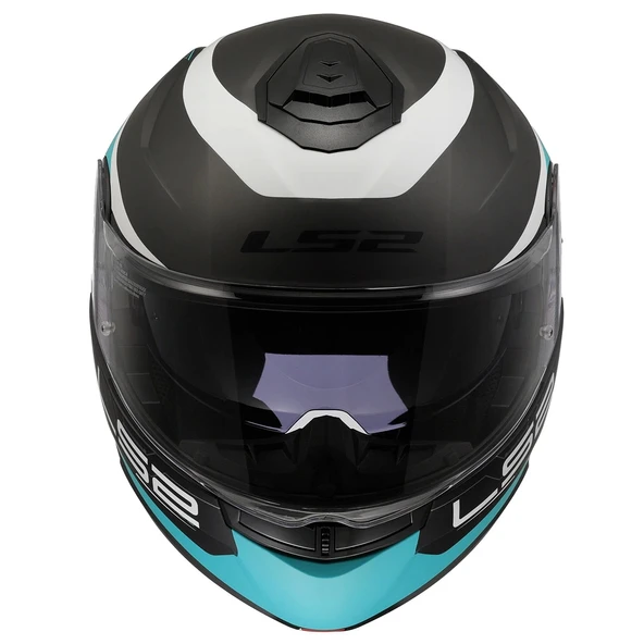 LS2 STROBE 2 VICTORY MAT TITANIUM-BEYAZ-METAL MAVİ KASK - Resim 4