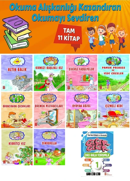 1.Sınıf Okuma Alışkanlığı Kazandıran Okumayı Sevdiren Tam 11 Kitap ürün görseli 1