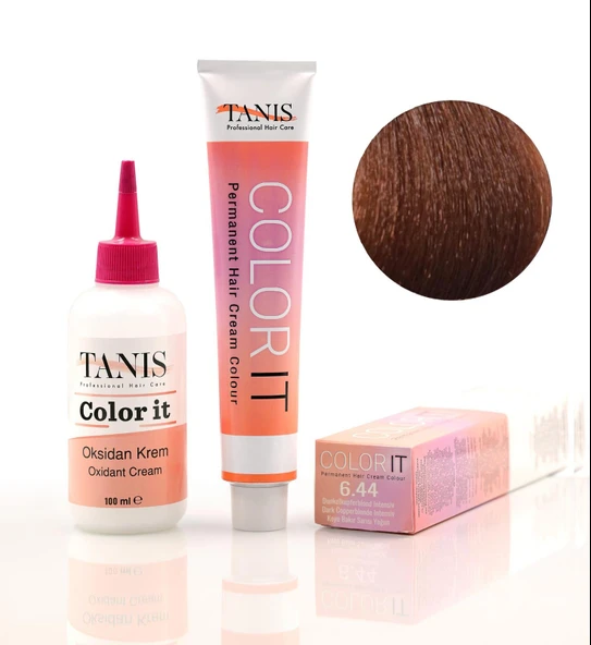 TANİS COLOR-IT (100 ML) Permanent Saç boyası 6.44 (Koyu Bakır Sarı Yoğun)) ürün görseli 1