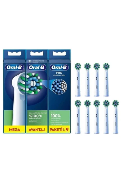 Oral-B Pro Cross Action EB50 Diş Fırçası Yedek Başlığı – 9’lu Paket (Derinlemesine Temizlik) ürün görseli 1