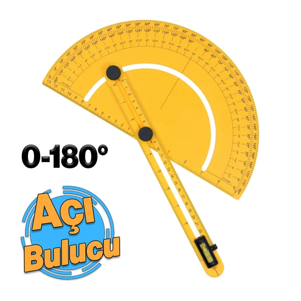 Plastik Açı Bulucu Gönye 0-180° Derinlik Kare Köşe Cetvel Ölçme Kaynakçı Mimar Marangoz Çizim ürün görseli 1