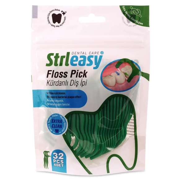 Strleasy Kürdanlı Diş İpi Floss Pick 32 Adet ürün görseli 1