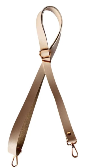 Angel Çanta Aksesuar Suni Deri Ayarlı Çanta Sapı 120x2 cm Bej Renk Light Gold Metalli ürün görseli 1