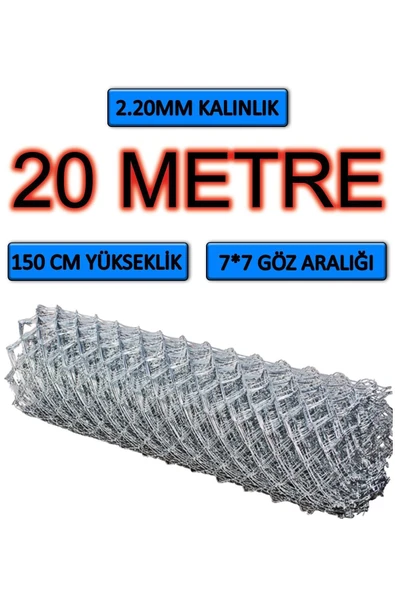 BKN Tel Örgü 2.2mm Kalınlık - 7*7 Göz - (1.5M*20M) Tel Örgü Bahçe Teli Çit Teli Galvanizli Tel Örgü ürün görseli 1