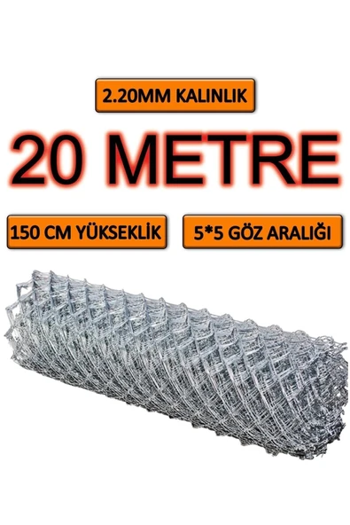 BKN Tel Örgü 2.2mm Kalınlık - 5*5 Göz - (1.5m*20m) Helezon Tel Örgü Bahçe Teli Çit Teli Galvanizli Tel Örgü ürün görseli 1