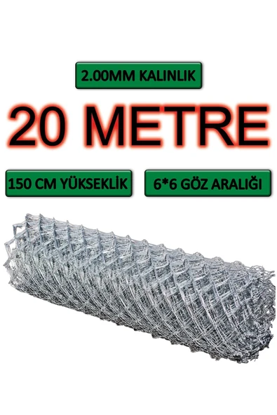 BKN Tel Örgü 2mm Kalınlık - 6*6 Göz - (1.5M*20M) Helezon Tel Örgü Bahçe Teli Çit Teli Galvanizli Tel Örgü ürün görseli 1