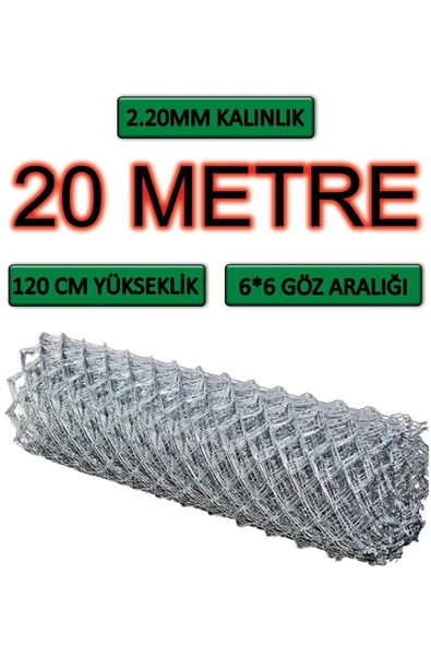 -2mm Kalınlık - 6x6 Göz - (1.2Mx20M) Tel Örgü Bahçe Teli Çit Teli Galvanizli Tel Örgü ürün görseli 1