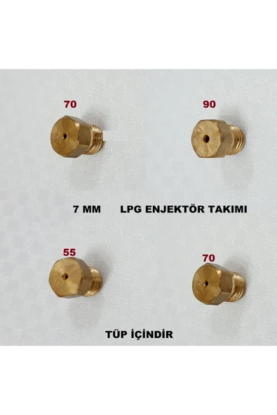 Dominox Set Üstü Ocak Lpg Dönüşüm Enjektör Memeleri Takım 7 Lokma Anahtar Ile Sökülür Tüp Için ürün görseli 1