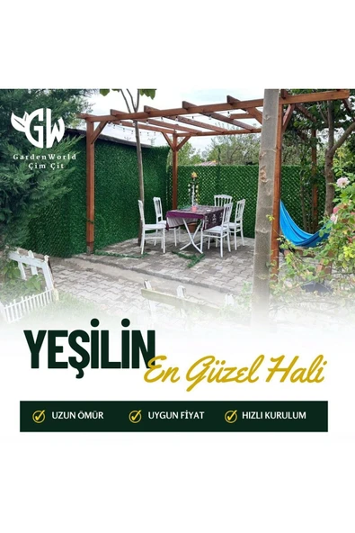 ÇİM ÇİT 100 Cm X 10 M Çim Çit Fabrikadan 1.kalite Çimli Bahçe Çiti Çimenli Dekoratif Yeşil Tel Çit Çimçit ürün görseli 1