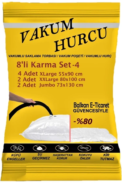 Vakum Hurcu 8'li Karma Set-4 Vakumlu Hurç - Vakumlu Poşet - ürün görseli 1