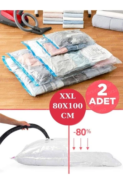 Vindex Vakum Hurcu 2’li XXL 80*100 CM Vakumlu Hurç Vakumlu Poşet ürün görseli 1
