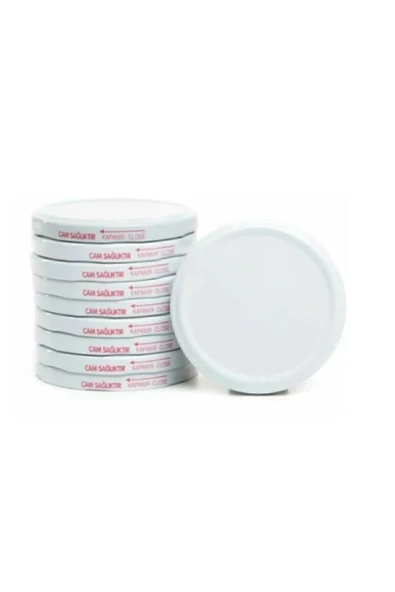 Sarten 50 Adet Konserve Kapağı Beyaz 82 Mm Silikonlu ürün görseli 1
