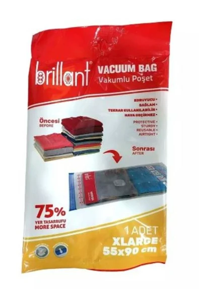 Brilliant Vakumlu Poşet 55*90CM XLarge Boy Oldukça Kullanışlı ürün görseli 1