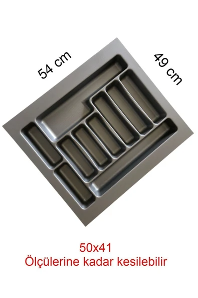 Tempo Gri Renk Çekmece Düzenleyici Kaşıklık T-2254 / 54x49 Cm ürün görseli 1