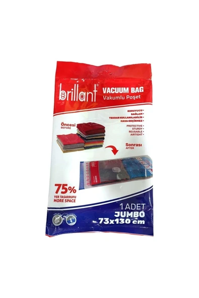 VELEV HOME Brillant Vakumlu Poşet /Hurç 73 x 130 CM JUMBO ürün görseli 1