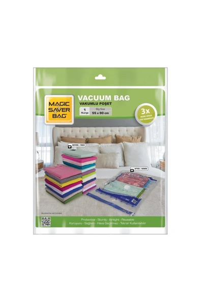 MAGİC SAVER Bag 3 Adet Xlarge Beden Vakumlu Poşet 55x90 Cm ürün görseli 1