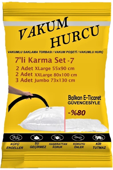 Vakum Hurcu 7'li Karma Set-7 Vakumlu Hurç - Vakumlu Poşet - ürün görseli 1