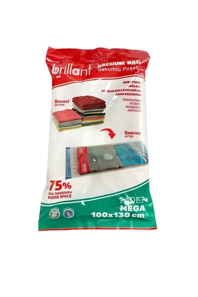 Brilliant Vakumlu Poşet 100x130 CM Mega  Boy Oldukça Kullanışlı ürün görseli 1