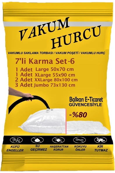 Vakum Hurcu 7'li Karma Set-6 Vakumlu Hurç - Vakumlu Poşet - ürün görseli 1