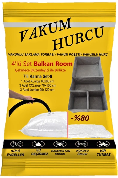 Vakum Hurcu 7'li Karma Set-8 Vakumlu Hurç - Vakumlu Poşet - ürün görseli 1