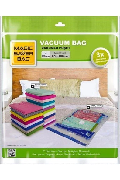 Magic Saver Vakumlu Hurç Xxl 80x100 - Beyaz ürün görseli 1