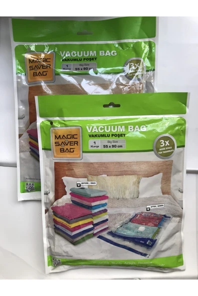 MAGİC SAVER Magıc Saver Bag 55x90 Cm Vakumlu Poşet Hurç 2'li ürün görseli 1