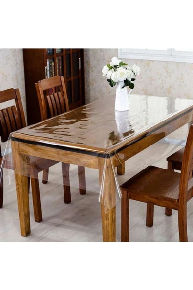 ELEGANCEV Şeffaf Masa Örtüsü 0,18 Mm Kalınlık 140 Cm X 230 Cm 12 Kişilik ürün görseli 1